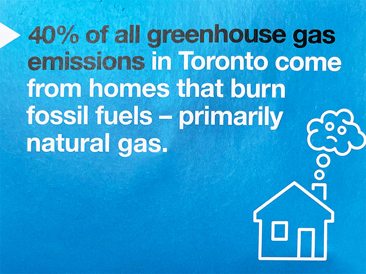 40% of all greenhouse gas emissions in Toronto come from homes that burn fossil fuels - primarily natural gas.