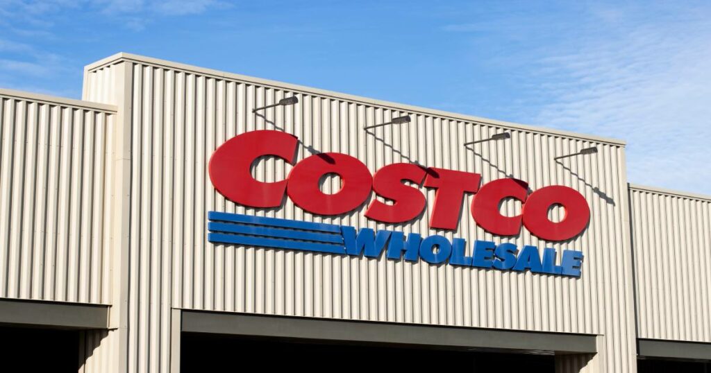 The front of Costco, where they sell air conditioners, is pictured